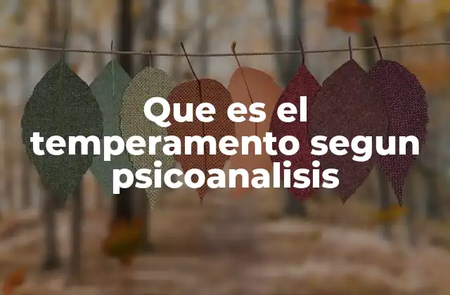 Que es el Temperamento Segun Psicoanalisis