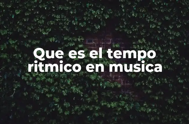 Que es el Tempo Ritmico en Musica