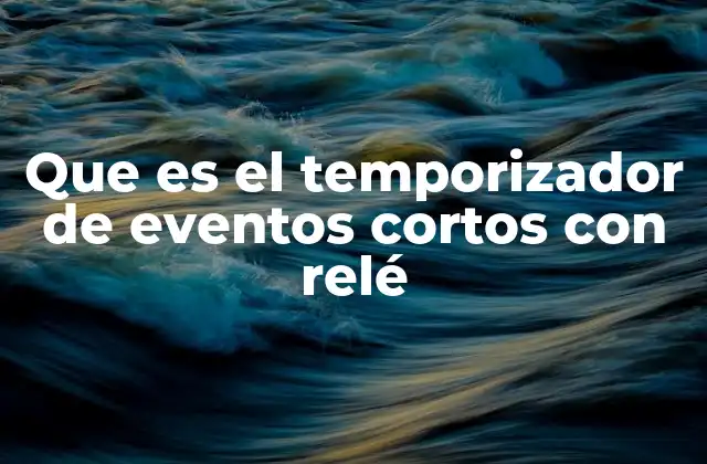 Que es el Temporizador de Eventos Cortos con Relé