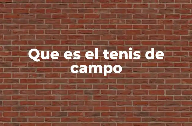 Que es el Tenis de Campo