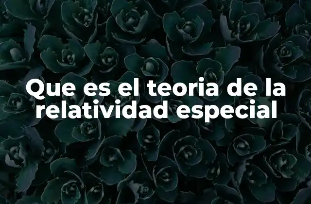 Que es el Teoria de la Relatividad Especial