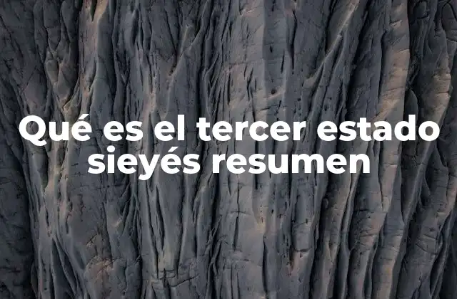 Qué es el Tercer Estado Sieyés Resumen