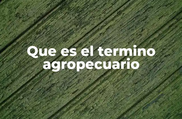Que es el Termino Agropecuario