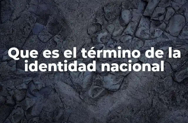 Que es el Término de la Identidad Nacional