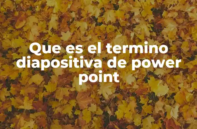Que es el Termino Diapositiva de Power Point