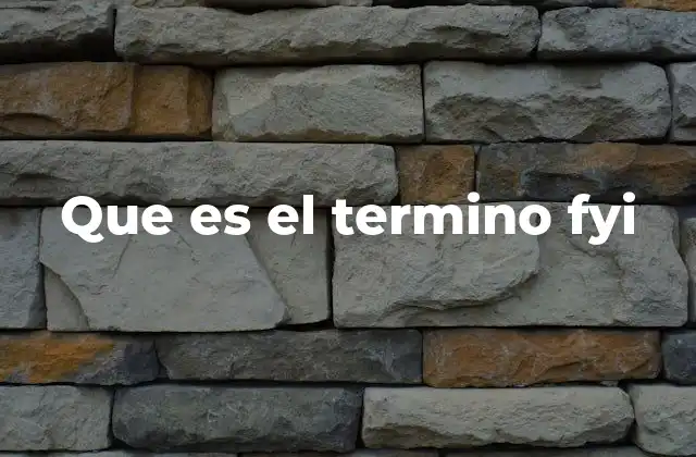 Que es el Termino Fyi