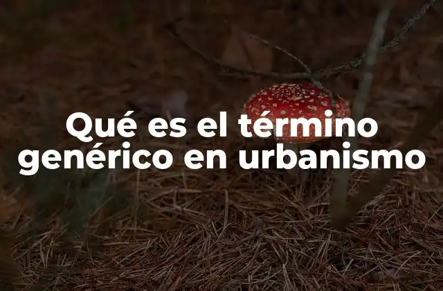 Qué es el Término Genérico en Urbanismo