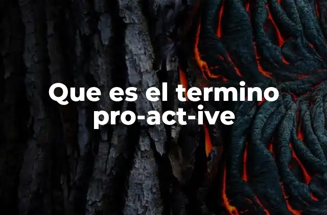 Que es el Termino Pro-act-ive