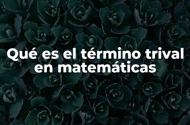 Qué es el Término Trival en Matemáticas