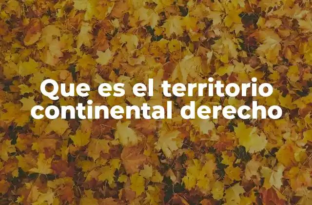 Que es el Territorio Continental Derecho
