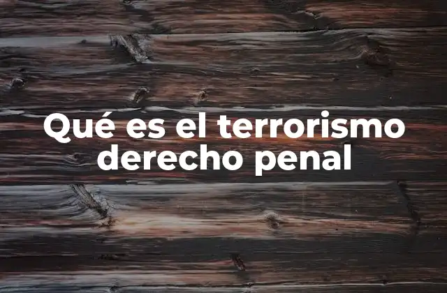 Qué es el Terrorismo Derecho Penal