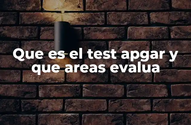 Que es el Test Apgar y que Areas Evalua