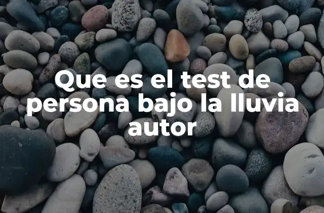 Que es el Test de Persona bajo la Lluvia Autor