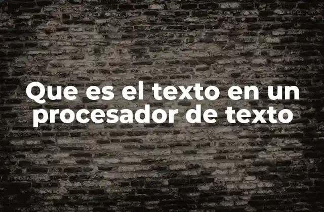 Que es el Texto en un Procesador de Texto