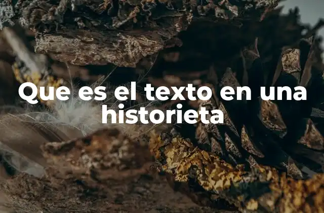 Que es el Texto en una Historieta