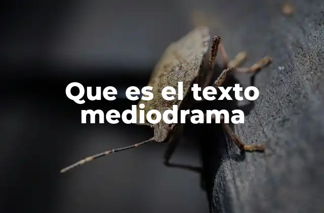 Que es el Texto Mediodrama