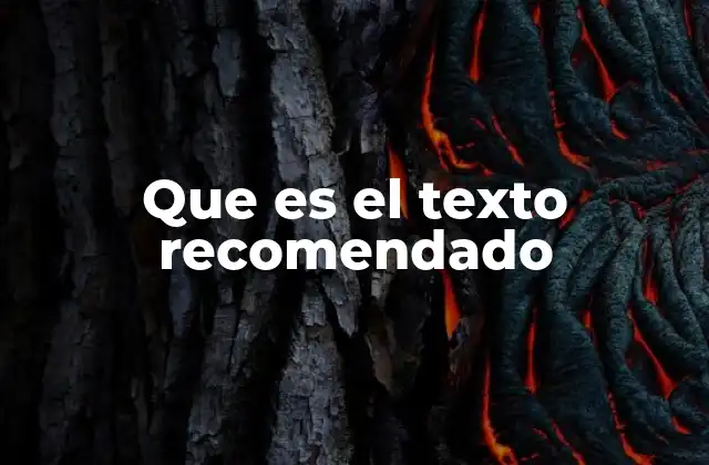 Que es el Texto Recomendado