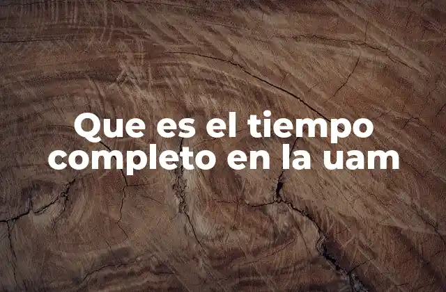 Que es el Tiempo Completo en la Uam