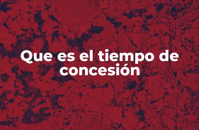 Que es el Tiempo de Concesión
