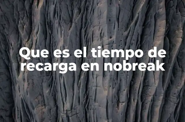 Que es el Tiempo de Recarga en Nobreak