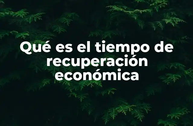 Qué es el Tiempo de Recuperación Económica