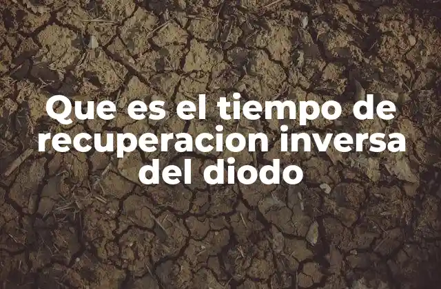 Que es el Tiempo de Recuperacion Inversa Del Diodo