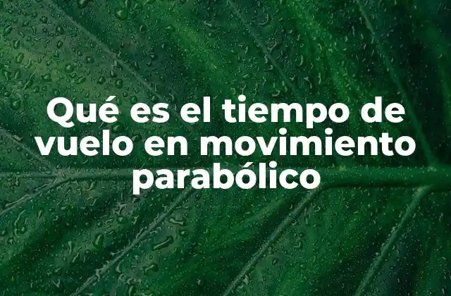 Qué es el Tiempo de Vuelo en Movimiento Parabólico