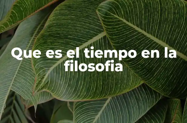 Que es el Tiempo en la Filosofia