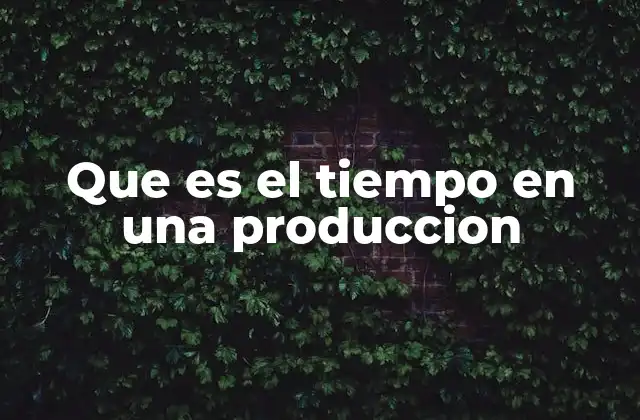 Que es el Tiempo en una Produccion