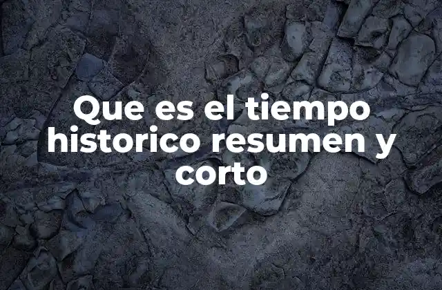Que es el Tiempo Historico Resumen y Corto