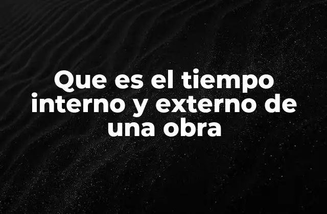 Que es el Tiempo Interno y Externo de una Obra