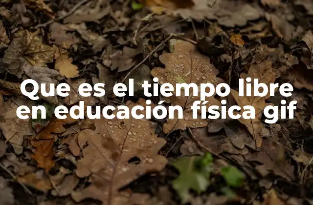 Que es el Tiempo Libre en Educación Física Gif