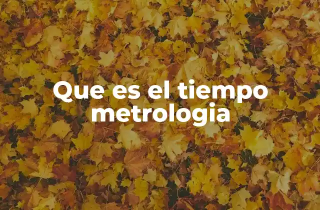 Que es el Tiempo Metrologia