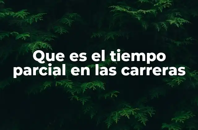 Que es el Tiempo Parcial en las Carreras