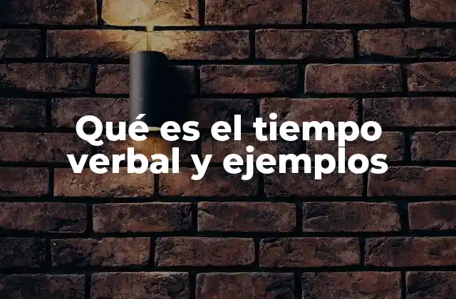 Qué es el Tiempo Verbal y Ejemplos
