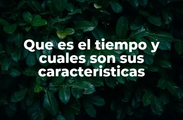 Que es el Tiempo y Cuales Son Sus Caracteristicas