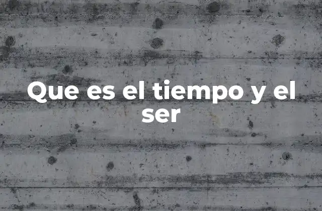 Que es el Tiempo y el Ser 2 La relación entre existencia y continuidad