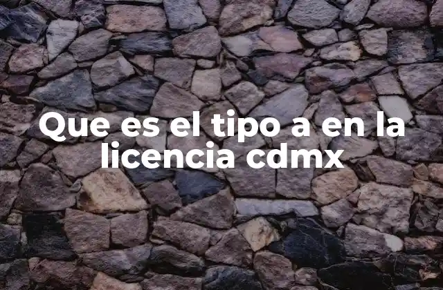 Que es el Tipo a en la Licencia Cdmx