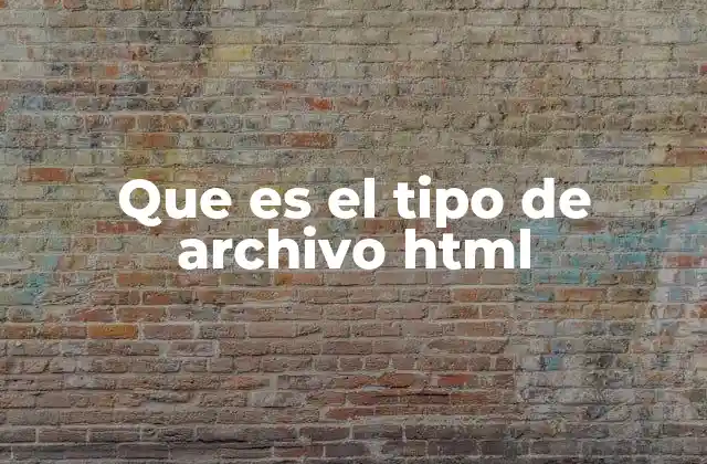 Que es el Tipo de Archivo Html