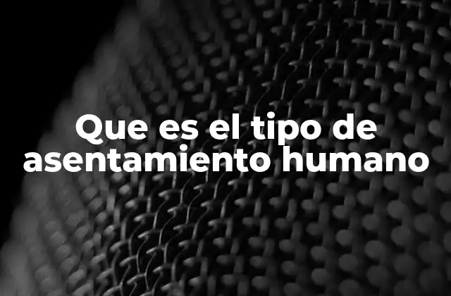Que es el Tipo de Asentamiento Humano