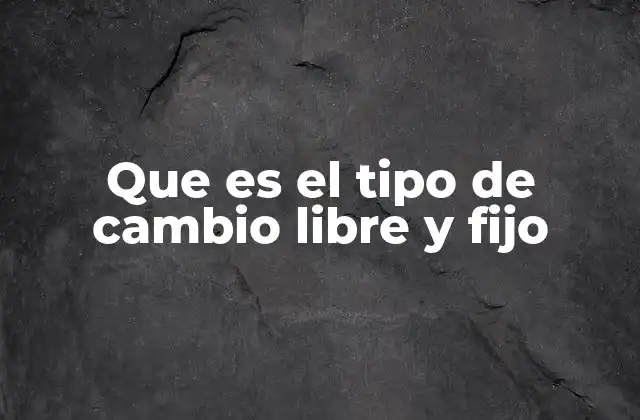 Que es el Tipo de Cambio Libre y Fijo