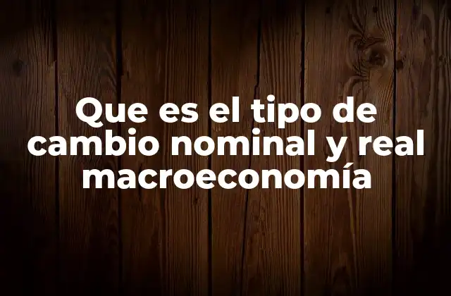 Que es el Tipo de Cambio Nominal y Real Macroeconomía
