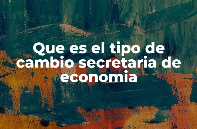 Que es el Tipo de Cambio Secretaria de Economia