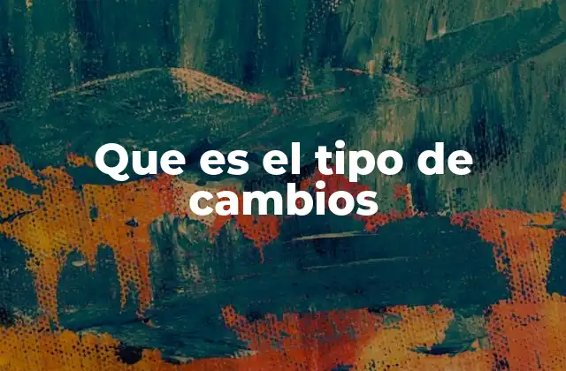 Que es el Tipo de Cambios