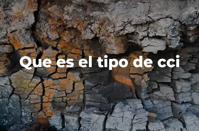 Que es el Tipo de Cci