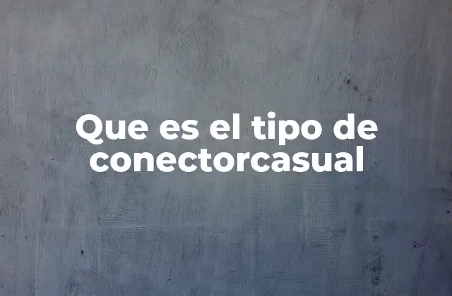 Que es el Tipo de Conectorcasual