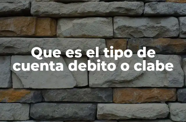Que es el Tipo de Cuenta Debito o Clabe