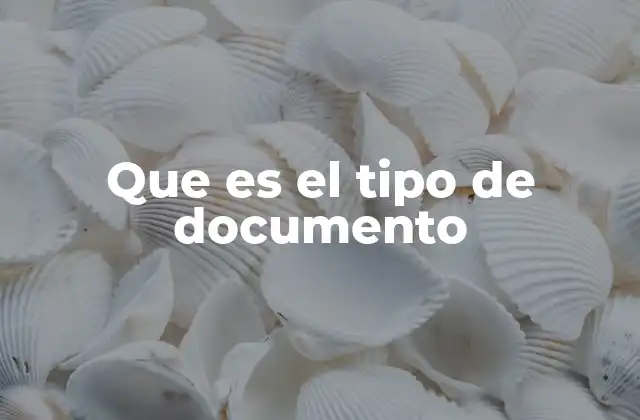 Que es el Tipo de Documento