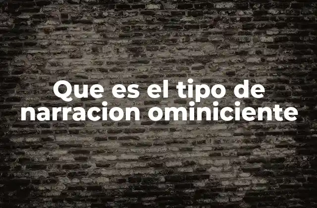 Que es el Tipo de Narracion Ominiciente
