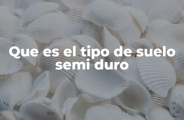 Que es el Tipo de Suelo Semi Duro